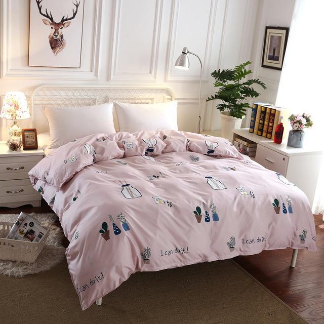 pink cute bedsheet for home